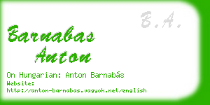 barnabas anton business card